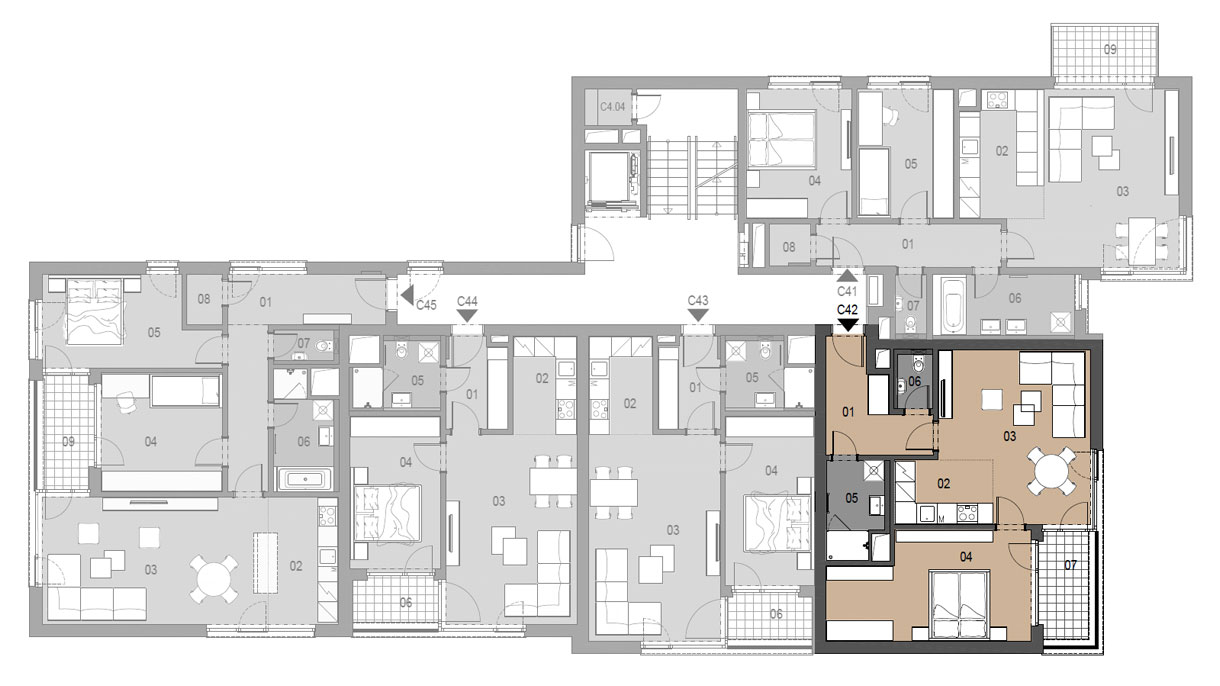 umístění bytu na patře